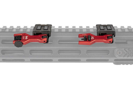 Strike Industries Sidewinder BUIS Version 2 in Red offset sights are foldable